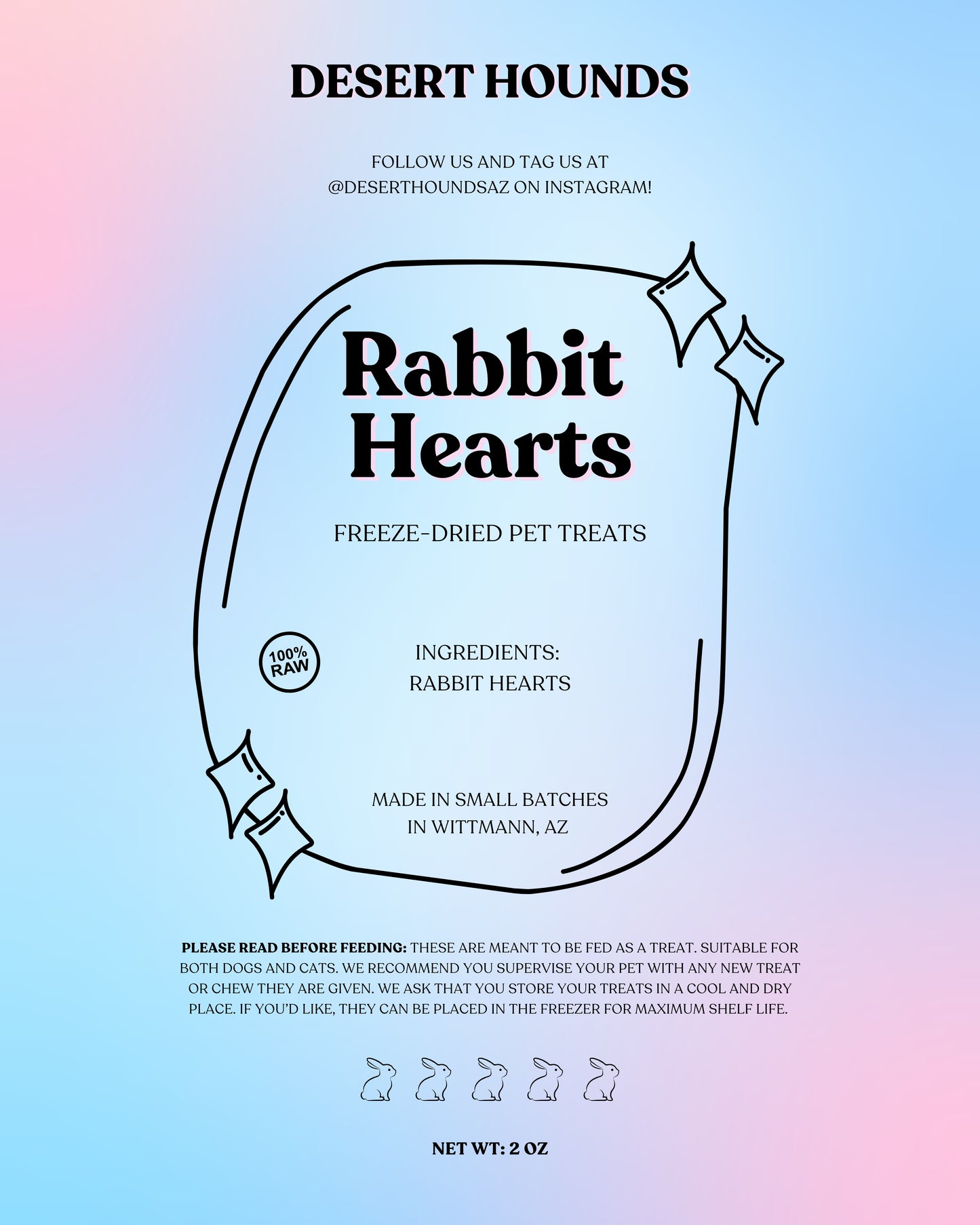 Freeze Dried Rabbit Hearts